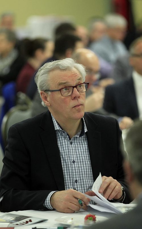 PHIL HOSSACK / WINNIPEG FREE PRESS Greg Selinger speaking to the Manitoba Trucking Association Friday at the convention centre. See story.  APRIL 8, 2016