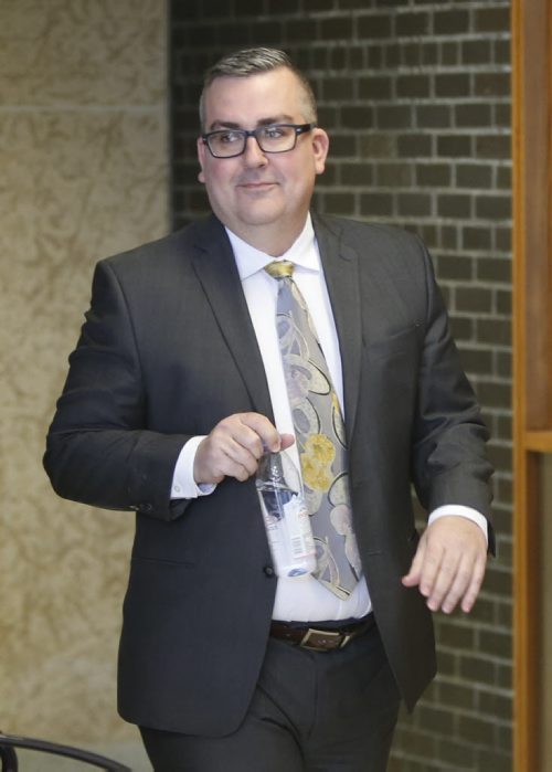 WAYNE GLOWACKI / WINNIPEG FREE PRESS   Michael Jack, City of Winnipeg COO arrives at the news conference Friday regarding making  changes to the city parking process.  Aldo Santin / Gord Sinclair stories.   April 8  2016