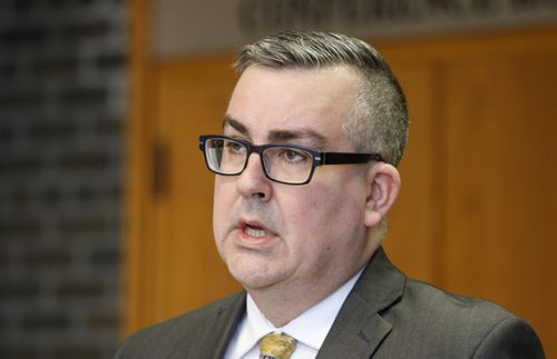 WAYNE GLOWACKI / WINNIPEG FREE PRESS   Michael Jack, City of Winnipeg COO at a news conference Friday regarding changes to the city parking process.  Aldo Santin / Gord Sinclair stories.   April 8  2016