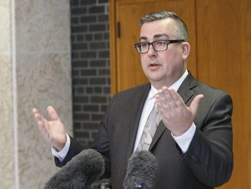 WAYNE GLOWACKI / WINNIPEG FREE PRESS Michael Jack, City of Winnipeg COO at a news conference Friday regarding changes to the city parking process. Aldo Santin / Gord Sinclair stories. April 8 2016