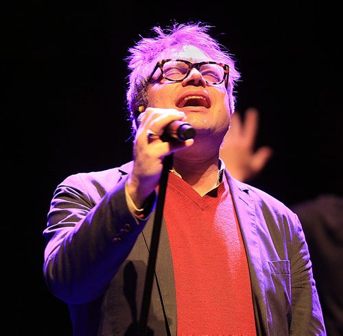 PHIL HOSSACK / WINNIPEG FREE PRESS Steven Page opens up his voacal chords Friday afternoon rehearsing with the Winnipeg Symphony Orchestra for his performance inSgt. Pepper's Lonely Hearts Club Band. See release.  APRIL 8, 2016