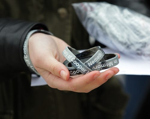 RUTH BONNEVILLE / WINNIPEG FREE PRESS  Close-up shots of the bracelets twenty-year-old Paige Buors made and sold for Cooper Nemeth causes raising  $2,337.00 to give to the Bear Clan at the Bell Tower Saturday afternoon.  See Alex Paul story.     April 09, 2016