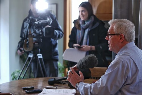 MIKE DEAL / WINNIPEG FREE PRESS  NDP leader Greg Selinger invited media into his home to make his 2014 tax return public Sunday morning.   160410 April 10, 2016