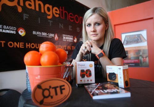 RUTH BONNEVILLE / WINNIPEG FREE PRESS  Kathleen Skinner co-owner of OrangeTheory, a new concept based on heart rates opening in mid June on Taylor.    April 12, 2016