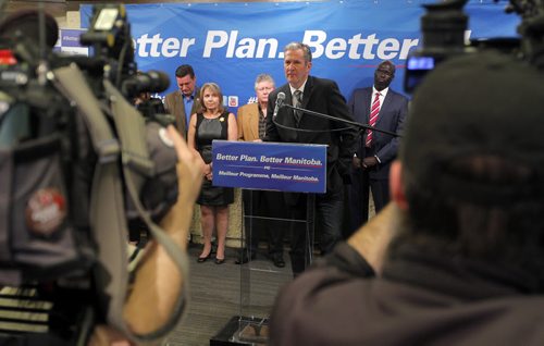 BORIS MINKEVICH / WINNIPEG FREE PRESS Progressive Conservatives Commit to Better Services. Progressive Conservative Leader Brian Pallister outlines Better Services Plan at 130 Marion Street, Winnipeg Campaign Office for PC Candidate for St. Boniface, Mamadou Ka.  He also had lots of questions about Costa Rica. April 15, 2016
