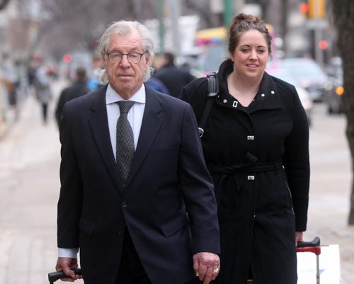 JOE BRYKSA / WINNIPEG FREE PRESS  Defense lawyer Greg Brodsky heads down Broadway towards the Manitoba Law Courts to represent his client Andrea Giesbrecht, not pictured  , April 18, 2016.(See Mike M story)