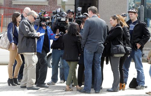 BORIS MINKEVICH / WINNIPEG FREE PRESS Rana Bokhari at press conference near Osborne Village. April 18, 2016