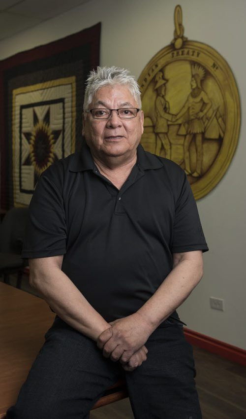 DAVID LIPNOWSKI / WINNIPEG FREE PRESS   Community justice development co-ordinator at the Southern Chiefs Organization Bruce Bruyere poses for a photo Tuesday April 19, 2016.  For a story on representation (or lack thereof) of aboriginal people serving on juries in Manitoba. Bruces perspective is that we need more participation by indigenous people in the administration of justice, whether that be within the current system or focusing on restorative justice.