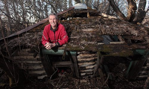 PHIL HOSSACK / WINNIPEG FREE PRESS One the eve of Manitoba's Provincial election Brian Pallister hikes around his family homestead and pops through the rotting roof of an old bunkhouse built by his grandfather. It's been a personal tradition for him to visit the farm run the section to prepare for election day. April 18, 2016 - APRIL 15, 2016