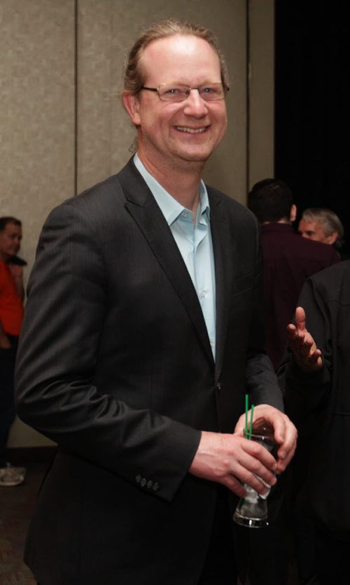 RUTH BONNEVILLE / WINNIPEG FREE PRESS

Wolseley NDP candidate Rob.Altemeyer  at the NDP headquarters at the Convention Centre Tuesday evening. hoping he wins his riding after a recount takes place Wednesday.    APRIL 19, 2016