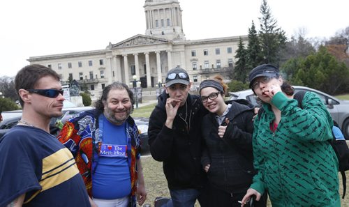 WAYNE GLOWACKI / WINNIPEG FREE PRESS   Food carts are being setup as participants are starting to arrive Wednesday morning on the grounds of the Manitoba Legislative building for annual 4/20,  the world-wide celebration of pot and a protest against anti-marijuana laws. April 20  2016