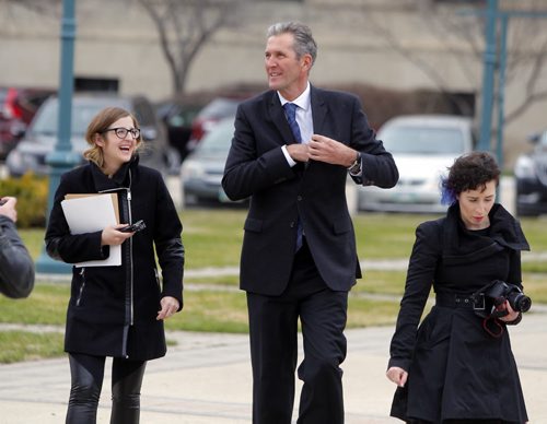 BORIS MINKEVICH / WINNIPEG FREE PRESS Brian Pallister had a press conference on the south side of the Leg today. April 20, 2016