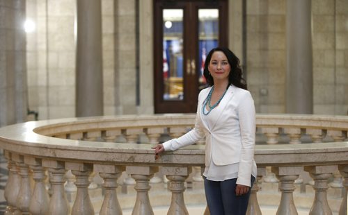 WAYNE GLOWACKI / WINNIPEG FREE PRESS      Saturday Special. Nahanni Fontaine,NDP candidate for St.Johns at the Legislative Building.  Larry Kusch / Kristin Annable story April 22  2016