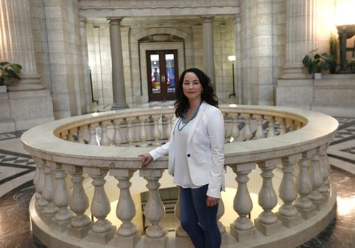 WAYNE GLOWACKI / WINNIPEG FREE PRESS      Saturday Special. Nahanni Fontaine,NDP candidate for St.Johns at the Legislative Building.  Larry Kusch / Kristin Annable story April 22  2016