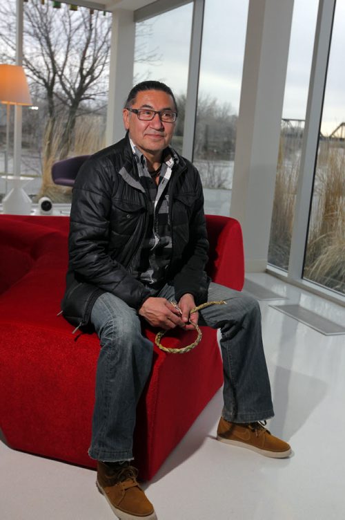 BORIS MINKEVICH / WINNIPEG FREE PRESS A man with a plan came to Winnipeg as part of a tour to rally support to abolish the Indian Act. Cree NDP MP Romeo Saganash presented a  private members bill to Parliament Thursday thats designed to move indigenous people and the country forward on reconciliation. Photo taken at Mere hotel. April 22, 2016