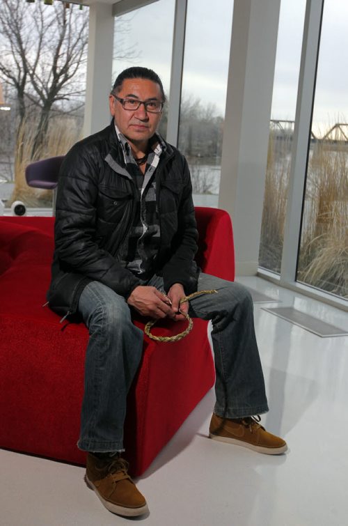 BORIS MINKEVICH / WINNIPEG FREE PRESS A man with a plan came to Winnipeg as part of a tour to rally support to abolish the Indian Act. Cree NDP MP Romeo Saganash presented a  private members bill to Parliament Thursday thats designed to move indigenous people and the country forward on reconciliation. Photo taken at Mere hotel. April 22, 2016