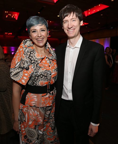 JASON HALSTEAD / WINNIPEG FREE PRESS  L-R: Sarah Jo Kirsch and Karl Stobbe (WSO associate concert master) at the Winnipeg Symphony Orchestra's 'With a little help from our friends' gala benefit on April 7, 2016, at the RBC Convention Centre Winnipeg. (See Social Page)
