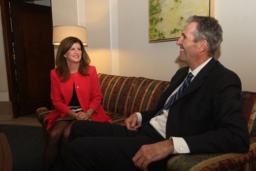 WAYNE GLOWACKI / WINNIPEG FREE PRESS   Premier-designate Brian Pallister¤met with Rona Ambrose the interim leader of the Conservative Party of Canada Wednesday at his office in the Manitoba Legislative bld. Larry Kusch / Kristin Annable  stories April 27 2016