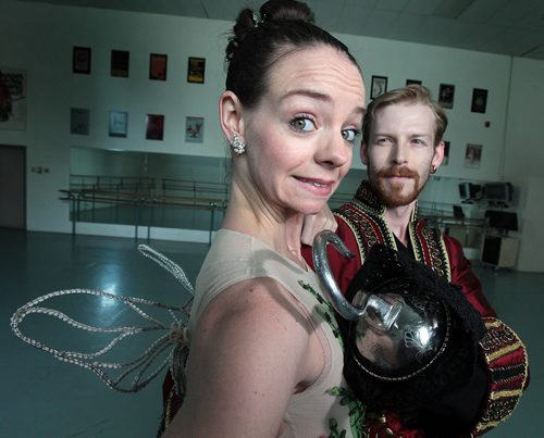 PHIL HOSSACK / WINNIPEG FREE PRESS Jo-Ann Sundermeier and Josh Reynolds -Tinkerbell and Captain Hook respectively in the RWB's new Peter Pan production. Holly Harris story.  April 27, 2016