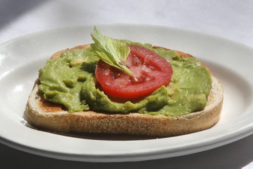 JOE BRYKSA / WINNIPEG FREE PRESS  Toast with avocado and tomato, Apr 28 , 2016.(See Wendy King food front)