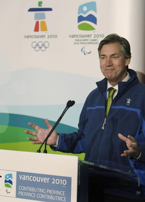 Manitoba Premier, Gary Doer, speaks at a news conference before signing a contributing province agreement with Vancouver Organizing Committee CEO for the 2010 Winter Olympic and Paralympic Games John Furlong and Colin Hansen, Minister of Economic Development in Vancouver, BC, March 17, 2008. Lyle Stafford/For the Winnipeg Free Press