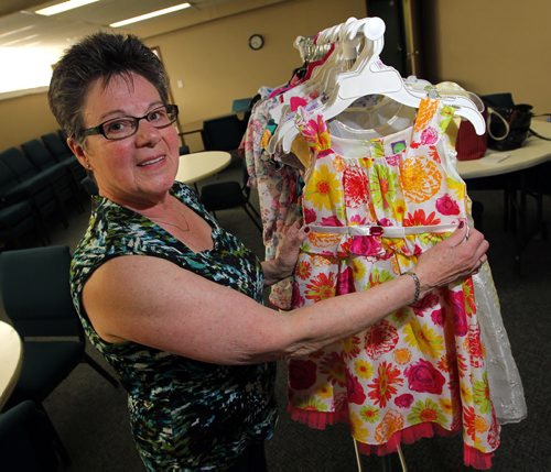 BORIS MINKEVICH / WINNIPEG FREE PRESS Volunteers column - Bonnie Thompson. Bonnie, 70, coordinates the Wardrobe at Cornerstone Alliance Church. The Wardrobe is a charity give-away event held twice a year that provides clothing small household items, etc. to needy families and newcomers to Canada. Bonnie organizes and participates in all aspects of the collection, setting up, arranging helpers, distributing  fliers, clean-up and passing leftover items to other charities. April 28, 2016