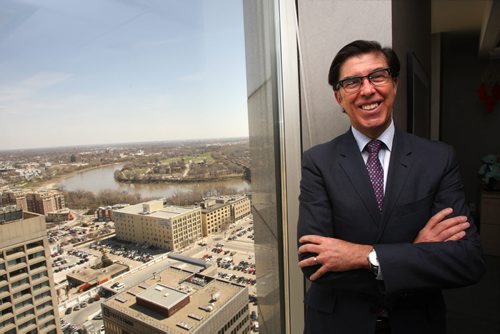 WAYNE GLOWACKI / WINNIPEG FREE PRESS   Jay Forbes, president and CEO for Manitoba Telecom in his office in the MTS Building at 333 Main Street. Martin Cash story.May 2 2016