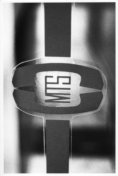 DAVE JOHNSON / WINNIPEG FREE PRESS FILES MTS logo on door Wednesday November 26, 1986