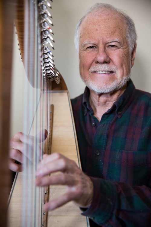 MIKE DEAL / WINNIPEG FREE PRESS Larry Fisher, a Winnipegger who makes what are considered to be the the best Irish harps in the world. Professional players from all over the world order their instruments from Larry, who builds them in his workshop. 160412 - Tuesday, April 12, 2016