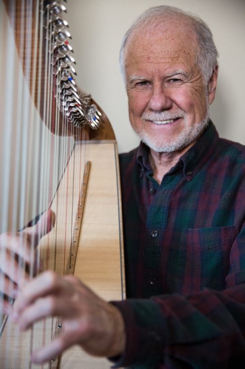 MIKE DEAL / WINNIPEG FREE PRESS Larry Fisher, a Winnipegger who makes what are considered to be the the best Irish harps in the world. Professional players from all over the world order their instruments from Larry, who builds them in his workshop. 160412 - Tuesday, April 12, 2016