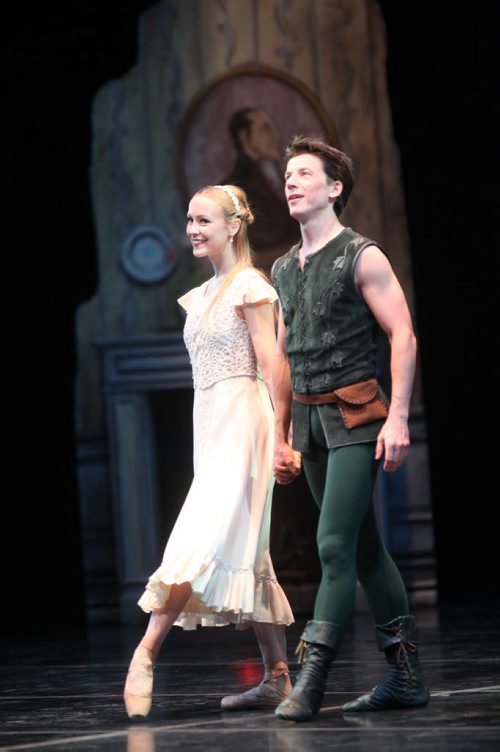 RUTH BONNEVILLE / WINNIPEG FREE PRESS    ENT: Dmitri Dovogoselets performing the role of Peter Pan and Elezabeth Lamont performing role of Wendy, dance a selection of the upcoming show for the media Tuesday afternoon at the Centennial  Concert Hall.   May 03, , 2016