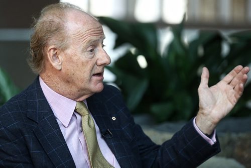 MIKE DEAL / WINNIPEG FREE PRESS  John Ralston Saul during an interview with the Winnipeg Free Press before a citizenship ceremony at the Canadian Museum for Human Rights Monday morning.   160509 Monday, May 09, 2016