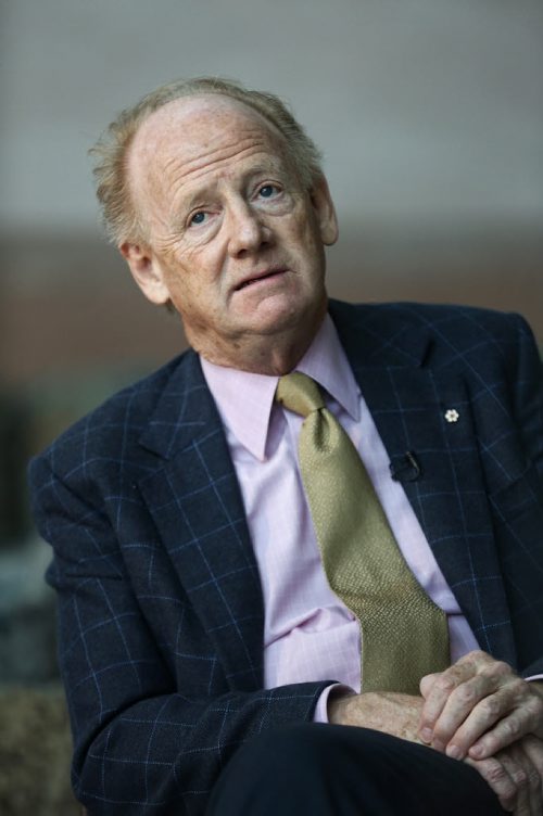 MIKE DEAL / WINNIPEG FREE PRESS  John Ralston Saul during an interview with the Winnipeg Free Press before a citizenship ceremony at the Canadian Museum for Human Rights Monday morning.   160509 Monday, May 09, 2016