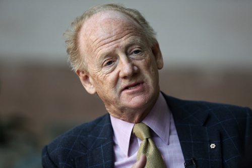 MIKE DEAL / WINNIPEG FREE PRESS  John Ralston Saul during an interview with the Winnipeg Free Press before a citizenship ceremony at the Canadian Museum for Human Rights Monday morning.   160509 Monday, May 09, 2016