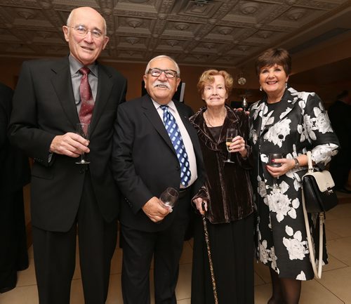 JASON HALSTEAD / WINNIPEG FREE PRESS  L-R: Dr. Clive Wightman, John Buhler, Dr. Pat Wightman and Bonnie Buhler at the annual In the Mood Gala frundraiser for the Mood Disorders Association of Manitoba on April 23, 2016, at the Fort Garry Hotel. (See Social Page)