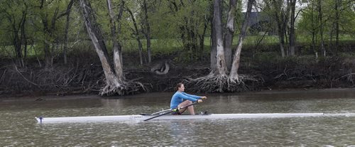 WAYNE GLOWACKI / WINNIPEG FREE PRESS  49.8 Training Basket. Emma Gray, a rower who has been identified as a podium potential athlete. She trains daily at the Winnipeg Rowing Club along the Red River. Scott Billeck story May 11  2016