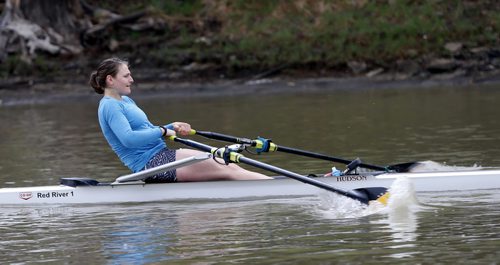 WAYNE GLOWACKI / WINNIPEG FREE PRESS  49.8 Training Basket. Emma Gray, a rower who has been identified as a podium potential athlete. She trains daily at the Winnipeg Rowing Club along the Red River. Scott Billeck story May 11  2016