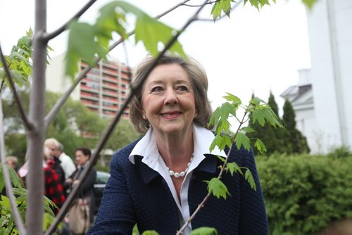 RUTH BONNEVILLE / WINNIPEG FREE PRESS  Mayor Bowman will be taking part in the Regal Celebration event with Lt.-Gov. Janice Filmon  May 12, , 2016RUTH BONNEVILLE / WINNIPEG FREE PRESS  Living tribute: Lt.-Gov. Janice Filmon and Winnipeg Mayor Brian  Bowman take part planting a first-of-its-kind Manitoba red maple tree at Government House Thursday to recognize award recipients and those who have contributed to the overall quality of life in Manitoba through their volunteerism and other good works.  May 12, , 2016RUTH BONNEVILLE / WINNIPEG FREE PRESS  Living tribute: Lt.-Gov. Janice Filmon looks on after tree planting ceremony with Winnipeg Mayor Brian  Bowman and Wilbert Ronald with Jeffries Nurseries to recognize award recipients and those who have contributed to the overall quality of life in Manitoba through their volunteerism and other good works by planting a first-of-its-kind Manitoba red maple tree in honour of them.  The event took place Thursday at Government House. The hardy tree was developed through crossbreeding by Wilbert Ronald of Jeffries Nurseries by combining western maples with bright red eastern maples represented on our national flag.    May 12, , 2016