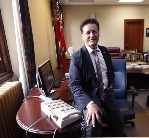 WAYNE GLOWACKI / WINNIPEG FREE PRESS  Ron Schuler, Minister of Crown Services (MLA for St. Paul) in his office. Bart Kives story   May 12  2016