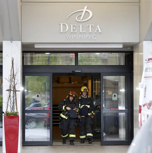 WAYNE GLOWACKI / WINNIPEG FREE PRESS   A couple of floors in the Delta Hotel were  evacuated after chemicals were accidentally mixed. The Hazardous Materials Response Unit was in attendance forcing the closure of Hargrave Street at York Ave. to traffic .¤ No injuries were reported.   May 12  2016