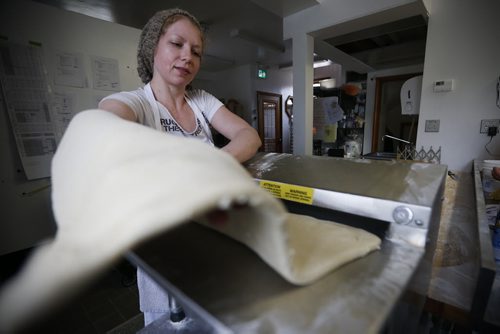 JOHN WOODS / WINNIPEG FREE PRESS Sarah Morton, baker at Pennyloaf Bakery on Corydon photographed Sunday, May 15, 2016.