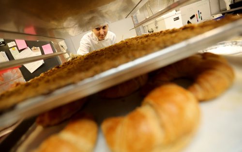 TREVOR HAGAN / WINNIPEG FREE PRESS Erica Brunet, 19, a Baker at La Belle Baguette, preparing to make Danishes, for Bart Kives restaurant review, Saturday, May 14, 2016.