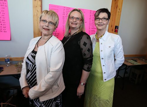 JASON HALSTEAD / WINNIPEG FREE PRESS  L-R: Carolin Magnusson, Kim Magnusson and June Kristofferson, owners of Johnsons store in Gimli, an event sponsor, at the fourth annual Hope Springs Into Fashion fundraiser for Ovarian Cancer Canada research at St. Boniface Golf Club on April 28, 2016. (See Social Page)