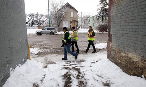 JOE BRYKSA / WINNIPEG FREE PRESS Bear Clan Patrol on patrol in Winnipegs North End  Clan members on patrol in Winnipegs North End , March 17  , 2016.(see  Alex Paul story)