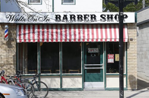 WAYNE GLOWACKI / WINNIPEG FREE PRESS    49.8   Walter Spooner's Waltz On In Barber Shop on Sherbrook St. Melissa Martin story May 18  2016