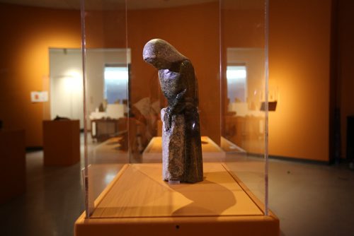 RUTH BONNEVILLE / WINNIPEG FREE PRESS  Winnipeg Art Gallery's new exhibition by inuit artist - Oviloo Tunnillie, Woman Carving Stone, 2008 serpentinite.   May 18, , 2016