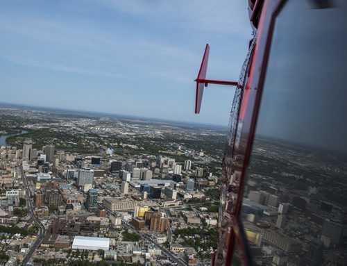 DAVID LIPNOWSKI / WINNIPEG FREE PRESS  Downtown Winnipeg, including Canadian Museum for Human rights, and Esplanade Riel  Aerial photography over Winnipeg May 18, 2016 shot from STARS helicopter.