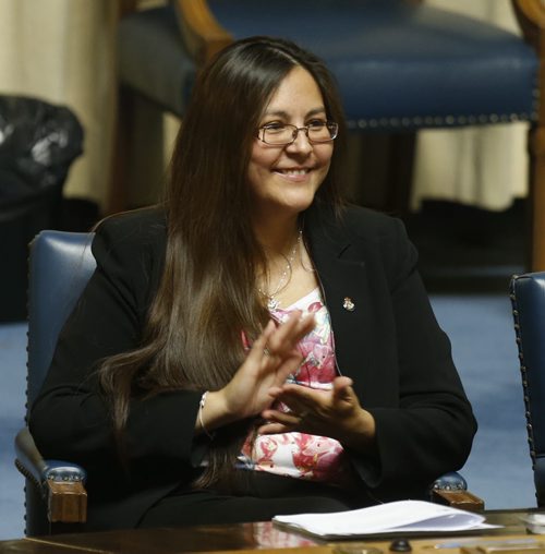 WAYNE GLOWACKI / WINNIPEG FREE PRESS     Judy Klassen, Liberal MLA for Kewatinook at question period Thursday in the Manitoba Legislature.  Nick Martin story May 19  2016