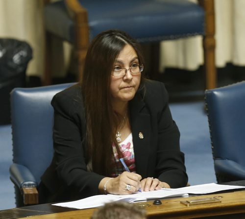 WAYNE GLOWACKI / WINNIPEG FREE PRESS     Judy Klassen, Liberal MLA for Kewatinook at question period Thursday in the Manitoba Legislature.  Nick Martin story May 19  2016