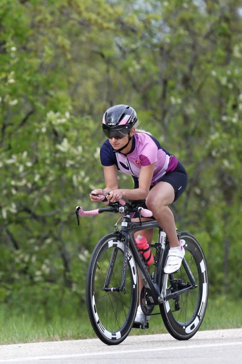 WAYNE GLOWACKI / WINNIPEG FREE PRESS    49.8 Training Basket. Nicole Walker trains for the Ironman Triathlon twice a day. She is cycling in Birds Hill Provincial Park.  Scott Billeck story  May 25   2016